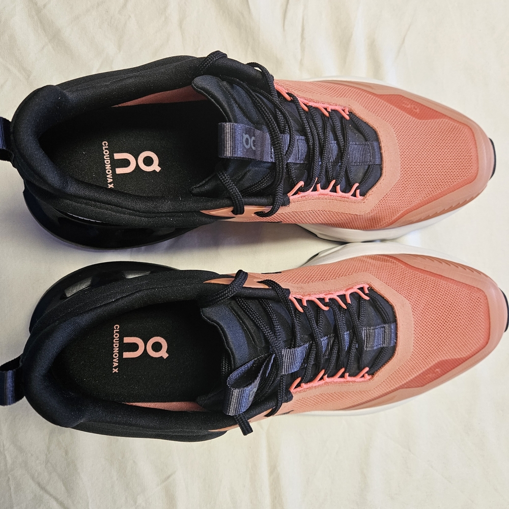 LIKE NEW- Mens, On CloudNova X, Coral and Black SZ. 12 - Picture 6 of 12